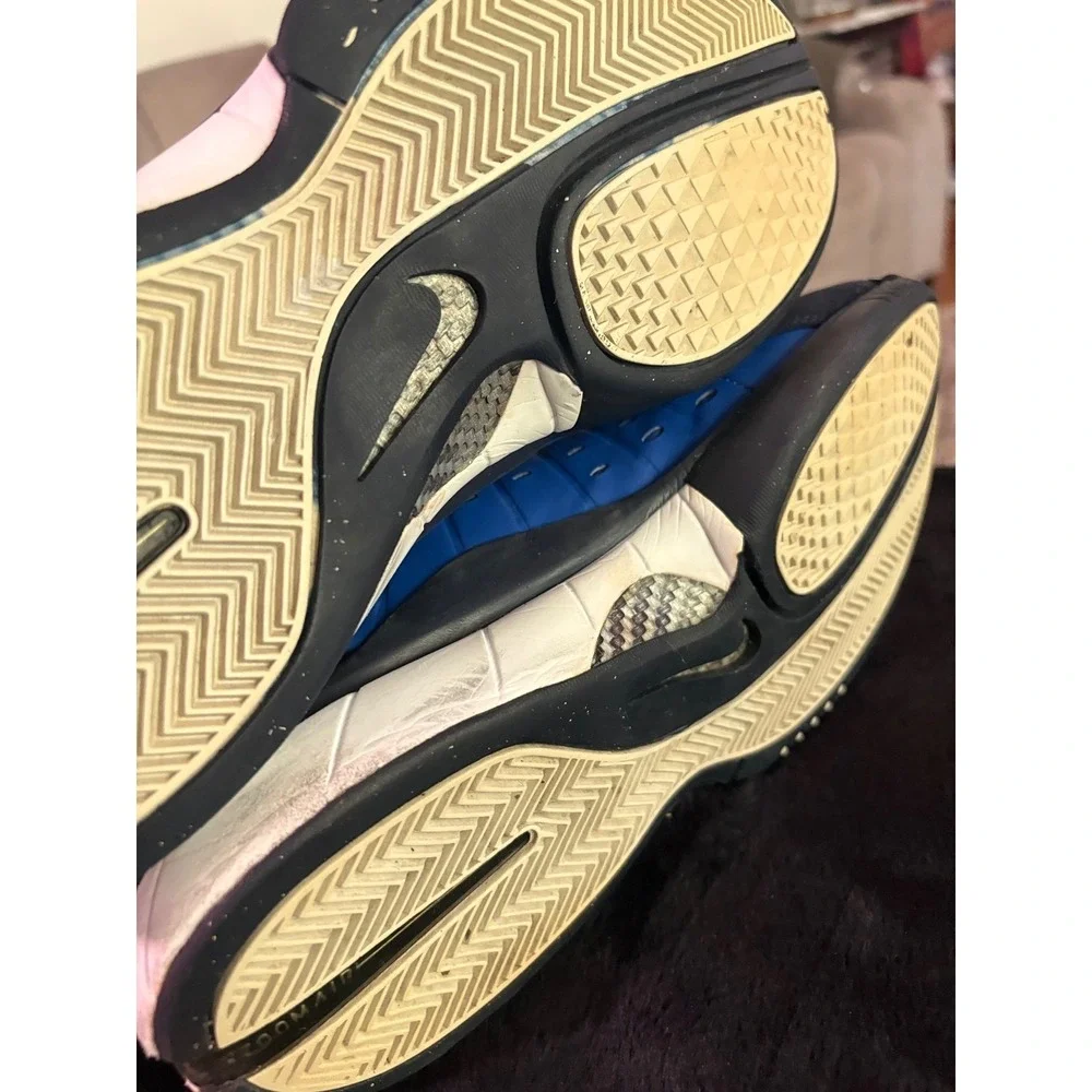 Nike Air Zoom Huarache 2K4 Mens Blue Black Basketball Shoes 511425-400 Size 9.5